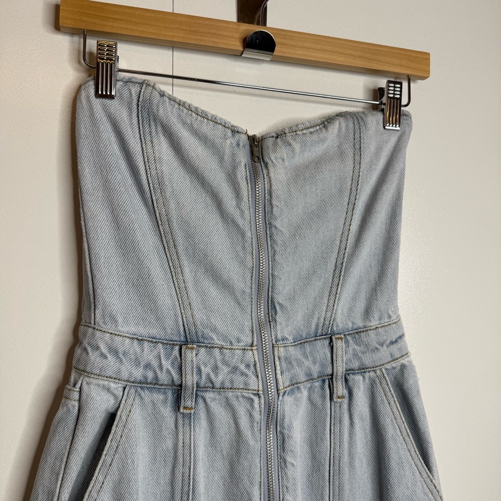 We Wore What Denim Corset cargo Jumpsuit - size 2 - Picture 7 of 15